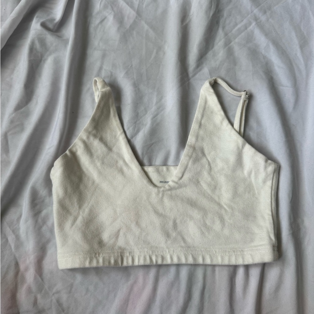 Brandy Melville Cream V-Neck Tank